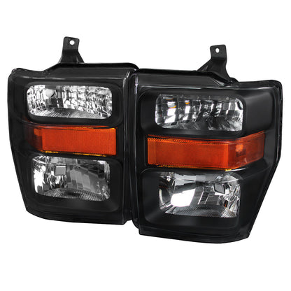 Spec-D 08-10 Ford F-250 F-350 F-450 F-550 Headlights Projector Black