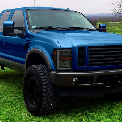 Spec-D 08-10 F250/F350/F450/F550 SEQ LED Headlights Black/Smoked