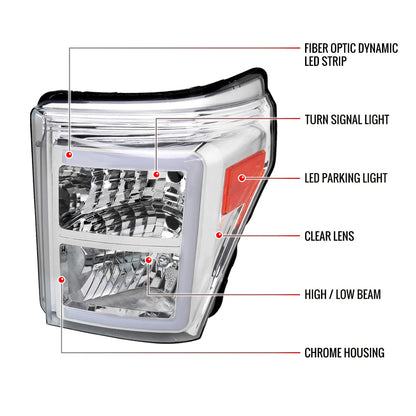 Spec-D 11-16 F-250/F-350/F-450/F-550 Super Duty OE Style Headlights