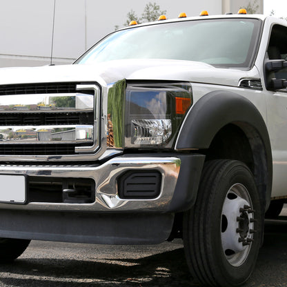 Spec-D 11-16 F250/F350/F450/F550 Super Duty Headlights Black/Amber