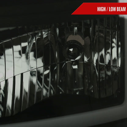 Spec-D 11-16 Ford Super Duty Headlights LED C-Bar Smoked.