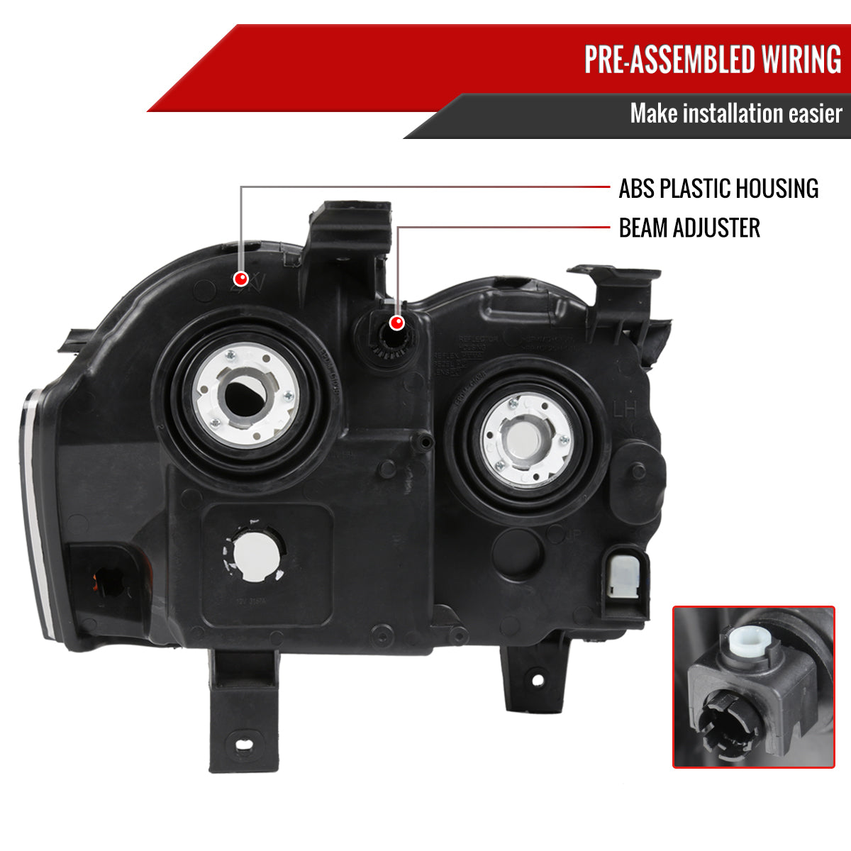 Spec-D 05-07 Jeep Grand Cherokee OE Style Chrome/ Smoked Headlights