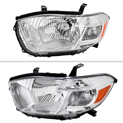 Spec-D 08-10 Highlander Headlights OEM Halogen Replacement Chrome