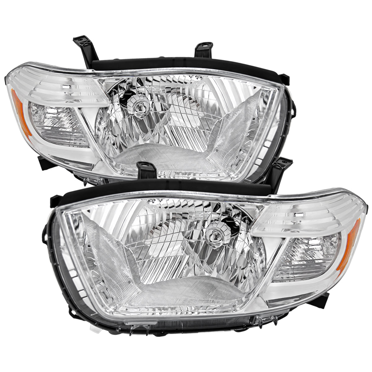 Spec-D 08-10 Highlander Headlights OEM Halogen Replacement Chrome