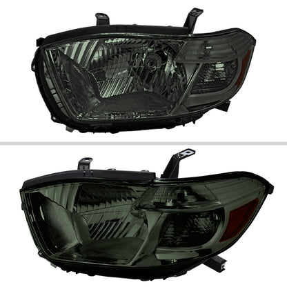 Spec-D 08-10 Highlander Headlights OEM Halogen Chrome/Smoked