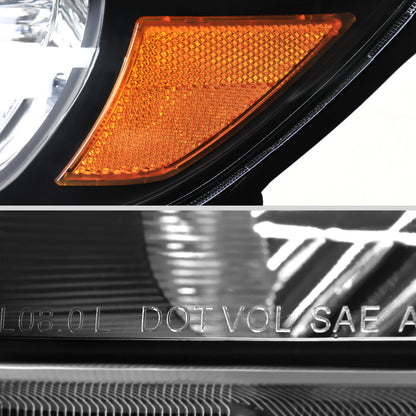 Spec-D 08-10 Toyota Highlander Headlights OEM Style Matte Black/Clear