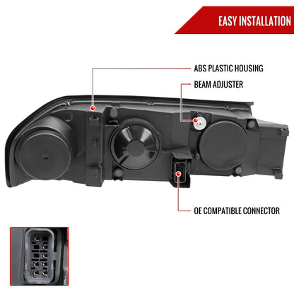 Spec-D 00-05 Chevy Impala LED Bar Headlights OEM Style Black
