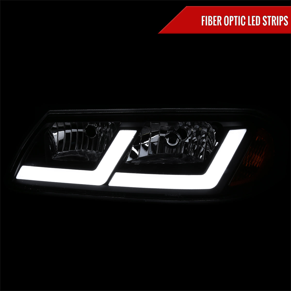 Spec-D 00-05 Chevy Impala Headlights LED Bar OEM Style Black/Smoked
