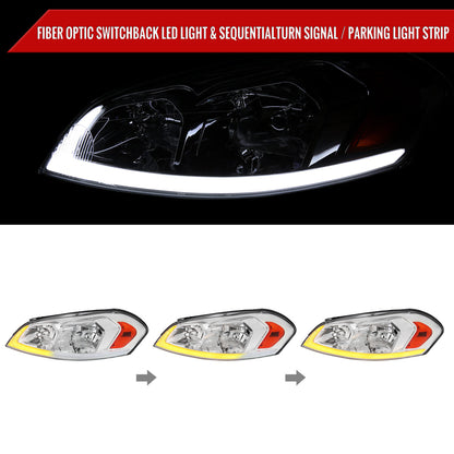 Spec-D 06-16 Chevy Impala Headlights LED Bar OEM Style.
