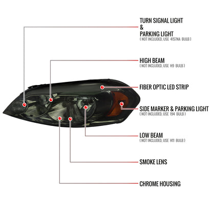 Spec-D 06-13-16 Impala Ltd/ 06-07 Monte Carlo Strip Smoked Headlights