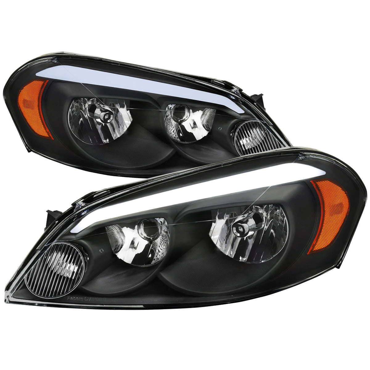 Spec-D 06-16 Impala/06-07 Monte Carlo Headlights LED Strip Black/Clear