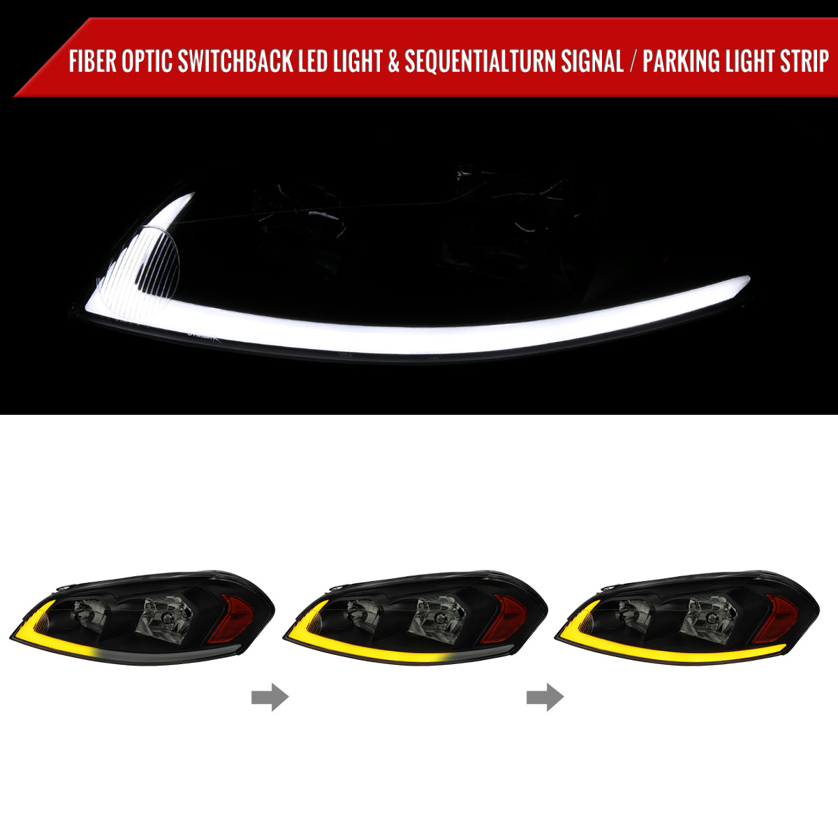 Spec-D 06-16 Impala/06-07 Monte Carlo Headlights Sequential Black