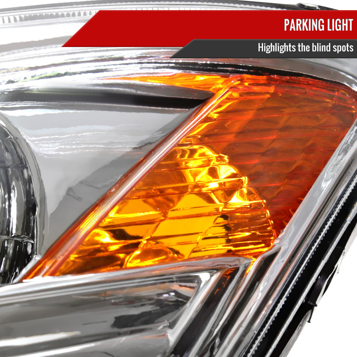 Spec-D 06-09 Prius Headlights OEM Style Amber Reflector Chrome