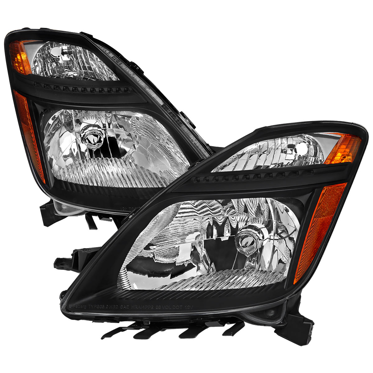 Spec-D 06-09 Prius OE Style with Amber Reflector Headlights Black