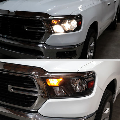 Spec-D 19-24 Ram 1500 Driver Headlight Black/Clear Replacement