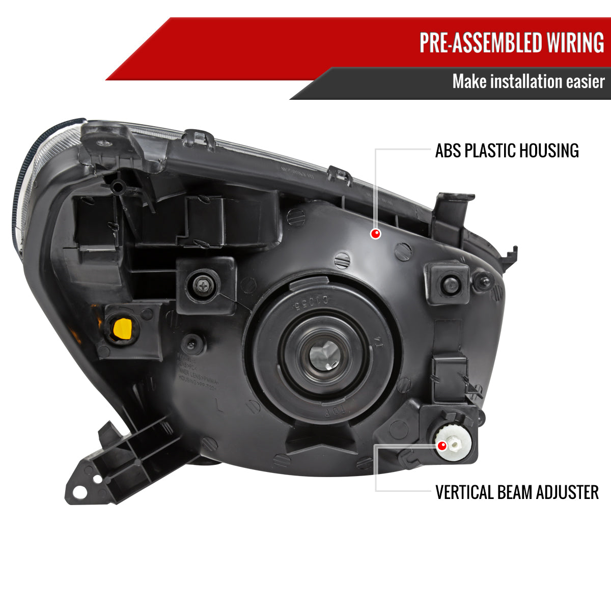 Spec-D 01-03 RAV4 OE Style Headlights Chrome w/ Smoked Lens