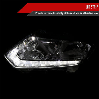 Spec-D 14-16 Nissan Rogue Headlights OEM Style Chrome/Clear