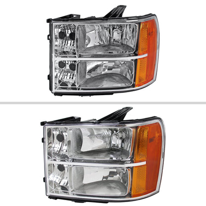 Spec-D 07-14 GMC Sierra 1500D 2500D Denali Headlights OEM Style Chrome