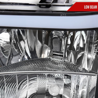 Spec-D 07-13 GMC Sierra 1500/2500/3500 LED Bar OE Style Headlights Blk