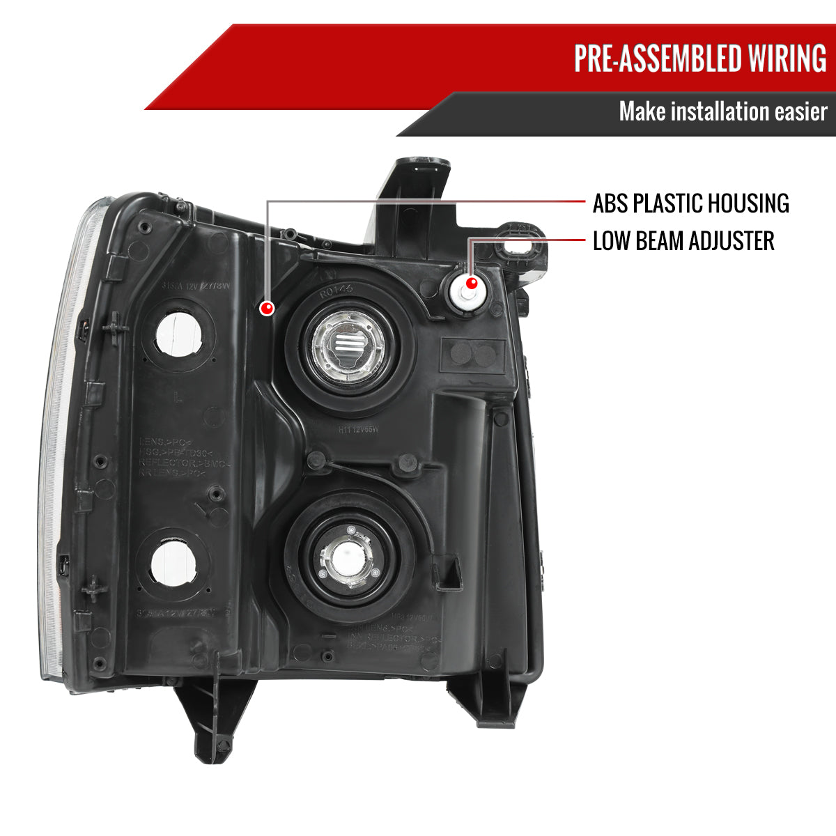 Spec-D 07-13 Silverado 1500/07-14 Silverado 2500HD 3500HD Headlights
