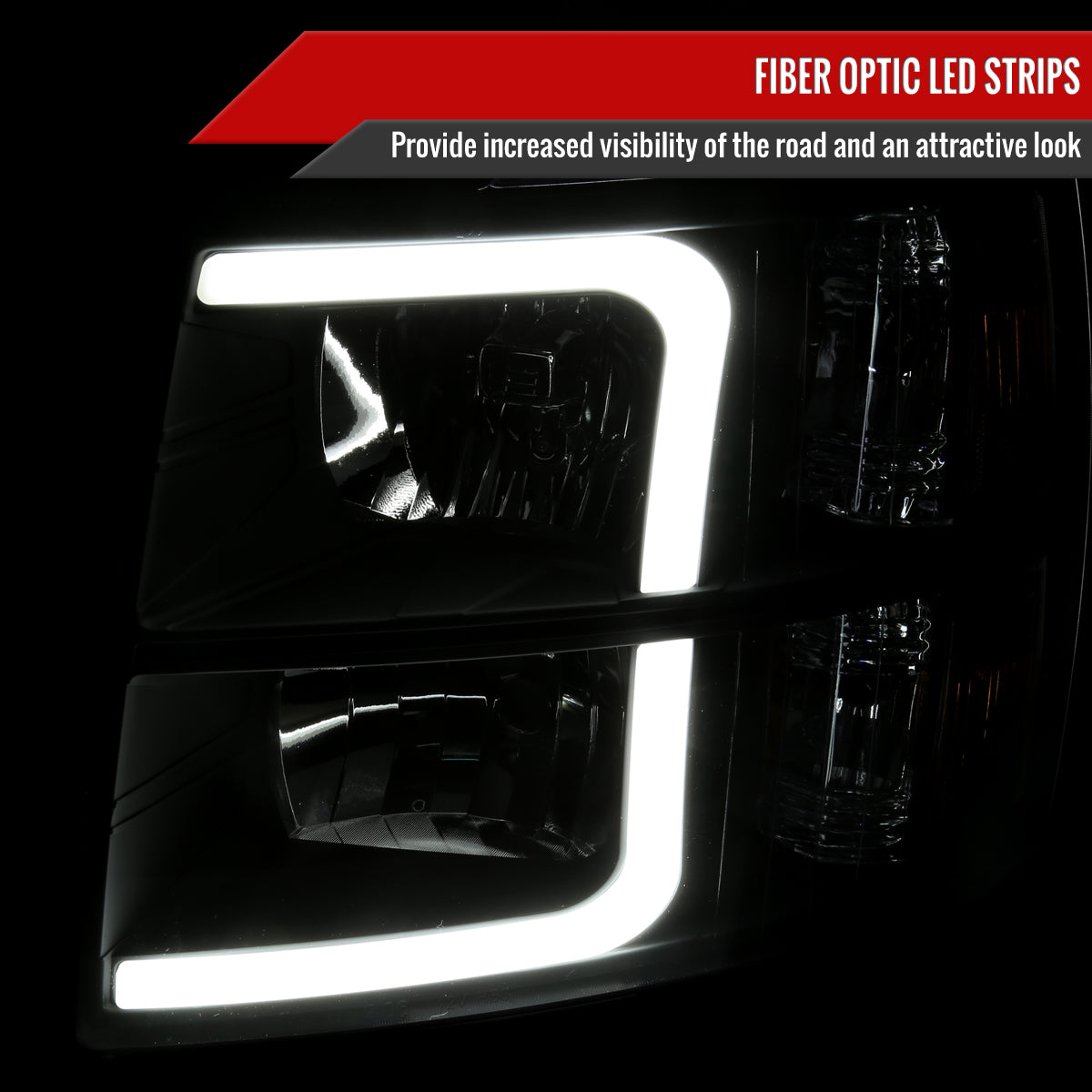 Spec-D 07-13 Silverado 1500/ 07-14 2500HD 3500HD Headlights Black