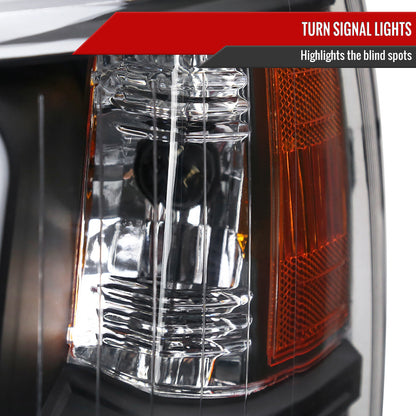 Spec-D 07-13 Silverado 1500/ 07-14 2500HD 3500HD Headlights Black