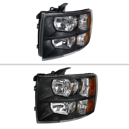 Spec-D 07-13 Silverado 1500/ 07-14 2500HD 3500HD Bar Headlights Black