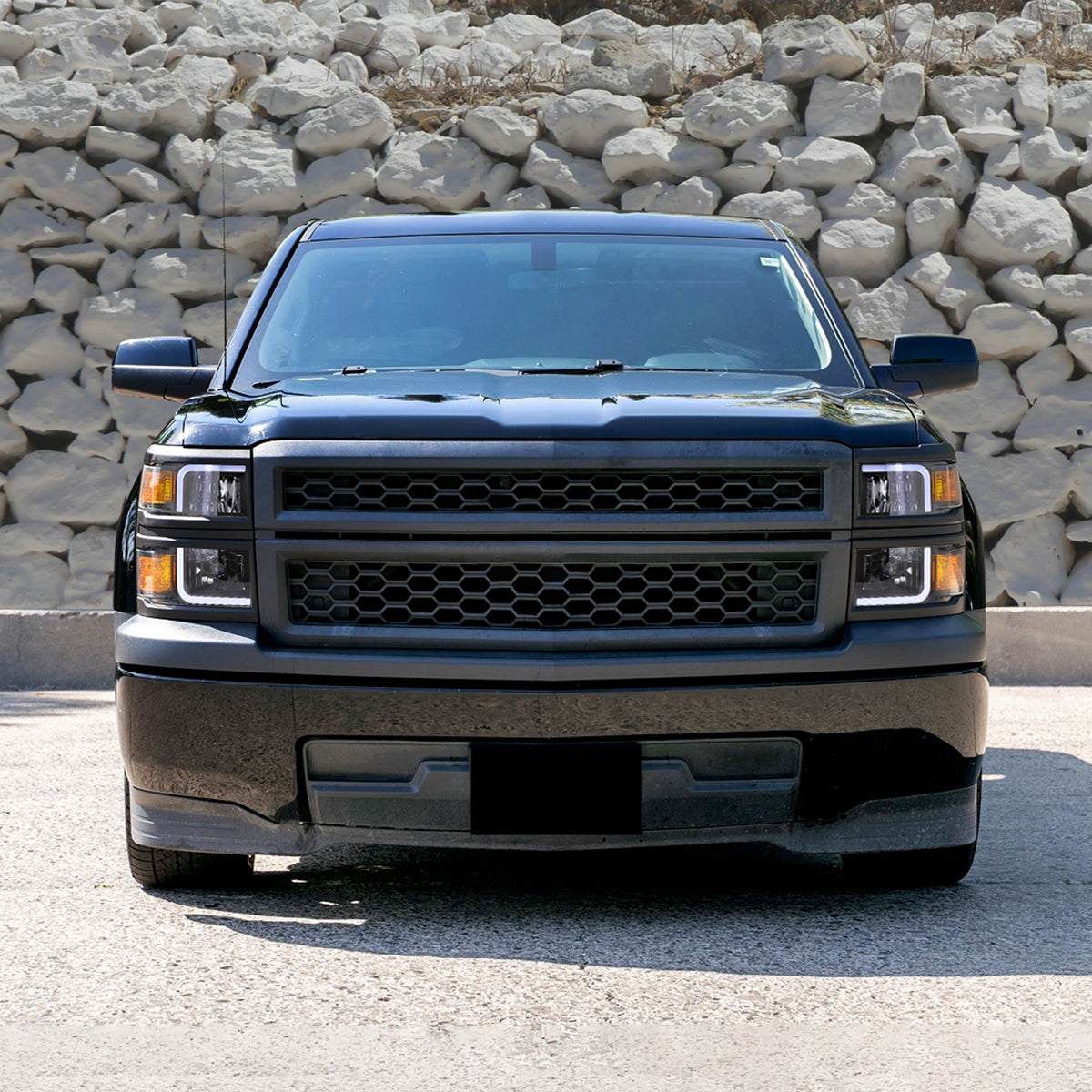 Spec-D 14-15 Chevy Silverado 1500 Bar OE Style Headlights Black