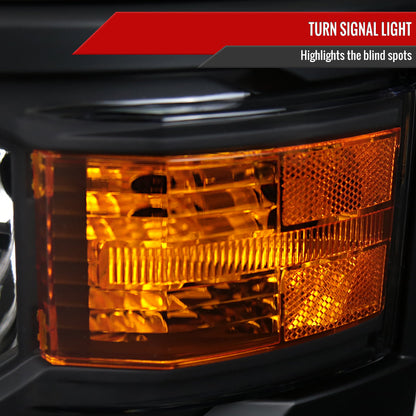 Spec-D 14-15 Chevy Silverado 1500 Headlights OEM Style V2 Black