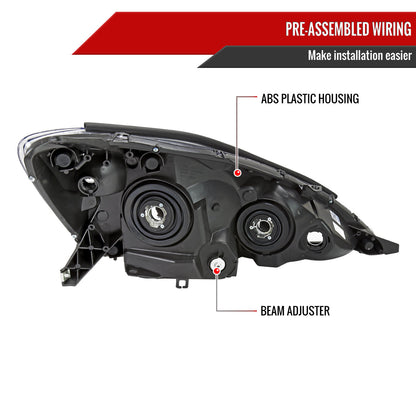 Spec-D 06-10 Sienna Headlights OEM Style Amber Reflector Chrome