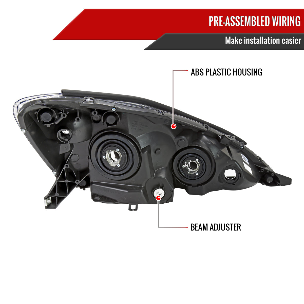 Spec-D 06-10 Sienna Headlights OEM Style w/ Amber Reflector Black