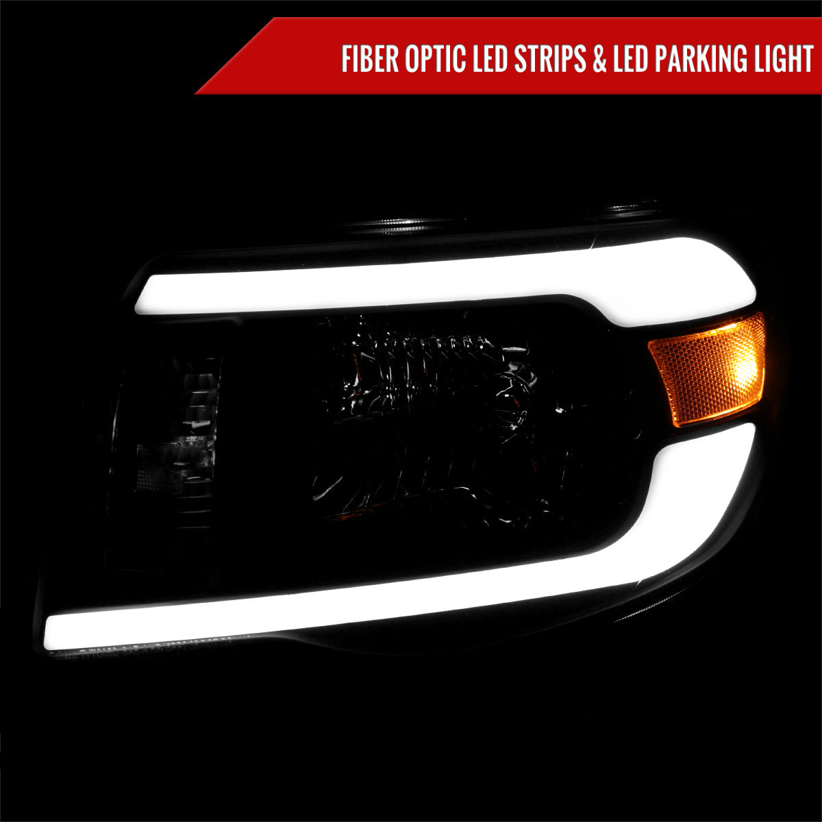 Spec-D 05-11 Tacoma LED Bar OE Style Black w/ Smoked Lens Headlights
