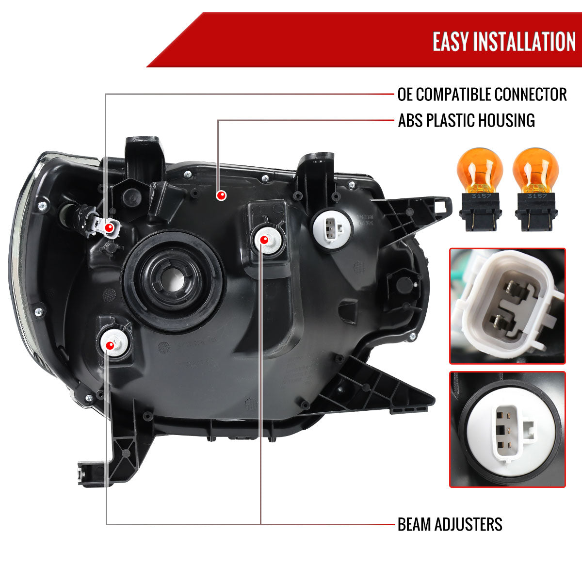 Spec-D 12-15 Tacoma Bar OEM Style with Headlights Chrome