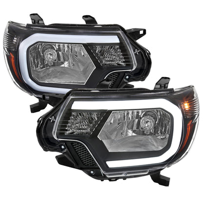 Spec-D 12-15 Tacoma Bar OE Style with Amber Reflector Headlights Black