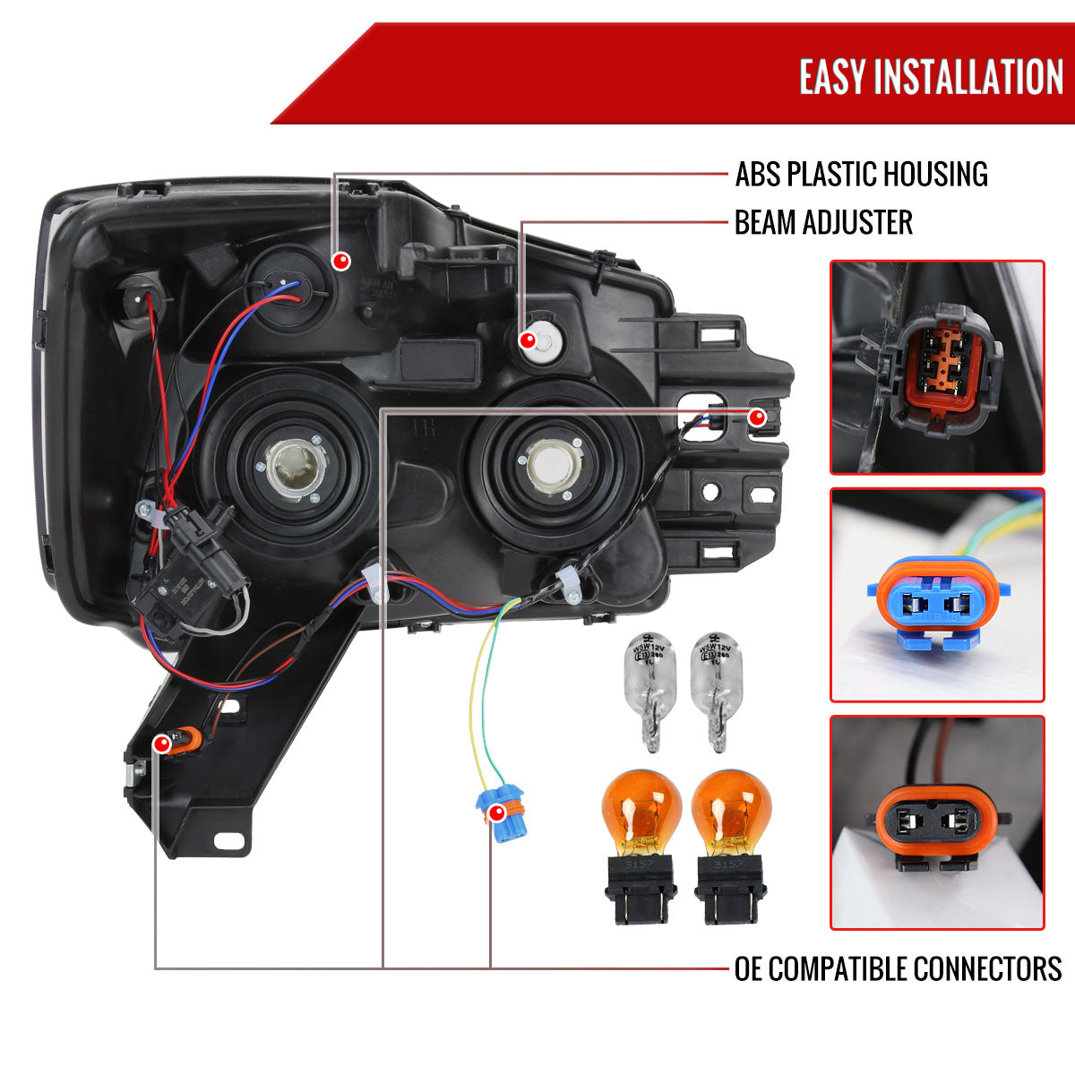 Spec-D 04-15 Nissan Titan Headlights Projector Smoked G3