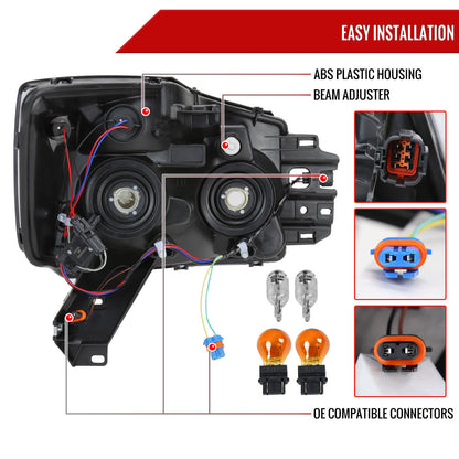 Spec-D 04-15 Nissan Titan Headlights Projector Smoked G3