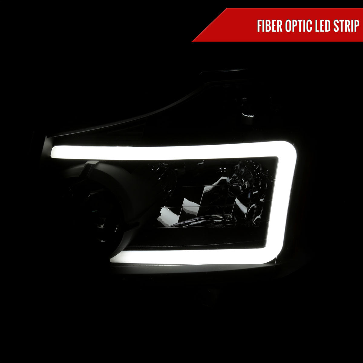 Spec-D 04-15 Nissan Titan/04-07 Armada Headlights LED Bar Black