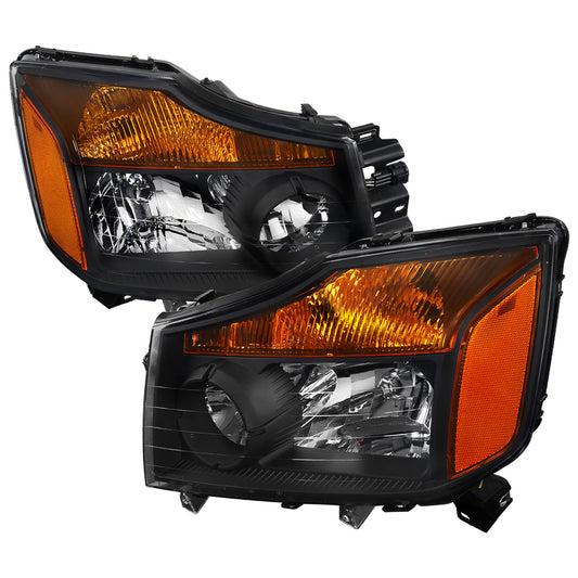 Spec-D 04-15 Nissan Titan/ 04-07 Armada Headlights OEM Style Black
