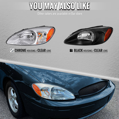 Spec-D 00-07 Ford Taurus OE Headlights Without Centennial - Black