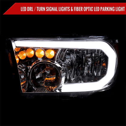 Spec-D 07-13 Tundra/08-17 Sequoia Headlights LED Tube OEM Style