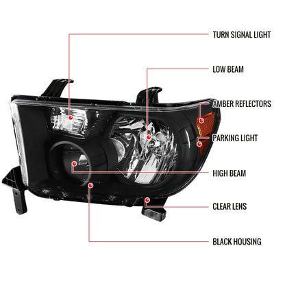 Spec-D 07-14 Chevy Avalanche/Tahoe/Suburban Headlights OEM Style Black