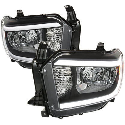 Spec-D 14-21 Tundra Headlights LED Bar OEM Style Black