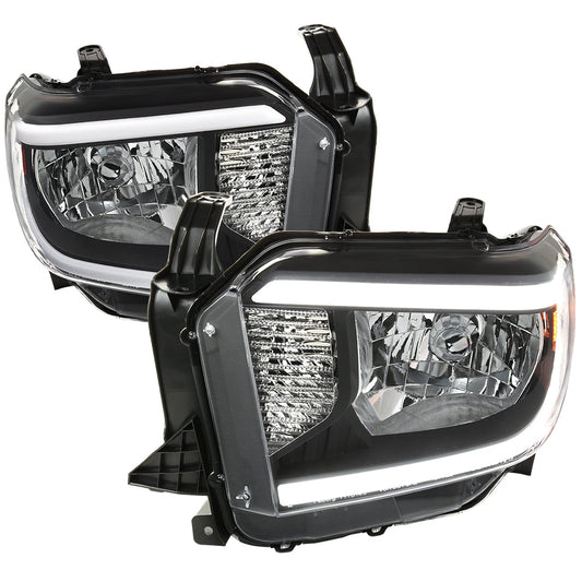 Spec-D 14-21 Tundra Headlights LED Bar OEM Style Black