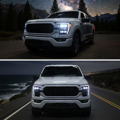 Spec-D 21-23 F-150 SEQ LED Projector Headlights Halogen Smoked