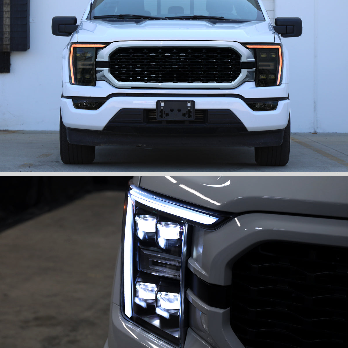 Spec-D 21-23 F-150 SEQ LED Projector Headlights Halogen Smoked