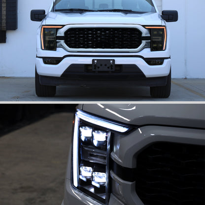 Spec-D 21-23 F-150 SEQ LED Projector Headlights Halogen Smoked
