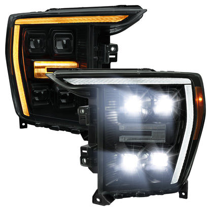 Spec-D 21-23 F-150 SEQ LED Projector Headlights Halogen Smoked