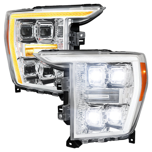 Spec-D 21-23 Ford F-150 OEM LED Headlights Full Sequential Chrome