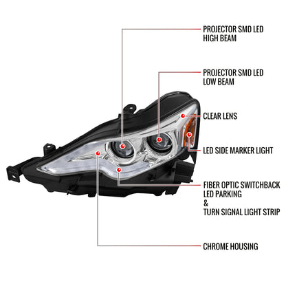 Spec-D 14-15 Lexus IS250 IS350 Headlights Projector Chrome