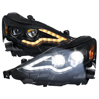 Spec-D 14-16 Lexus IS250 IS350 Projector Headlights Jet Black/Clear